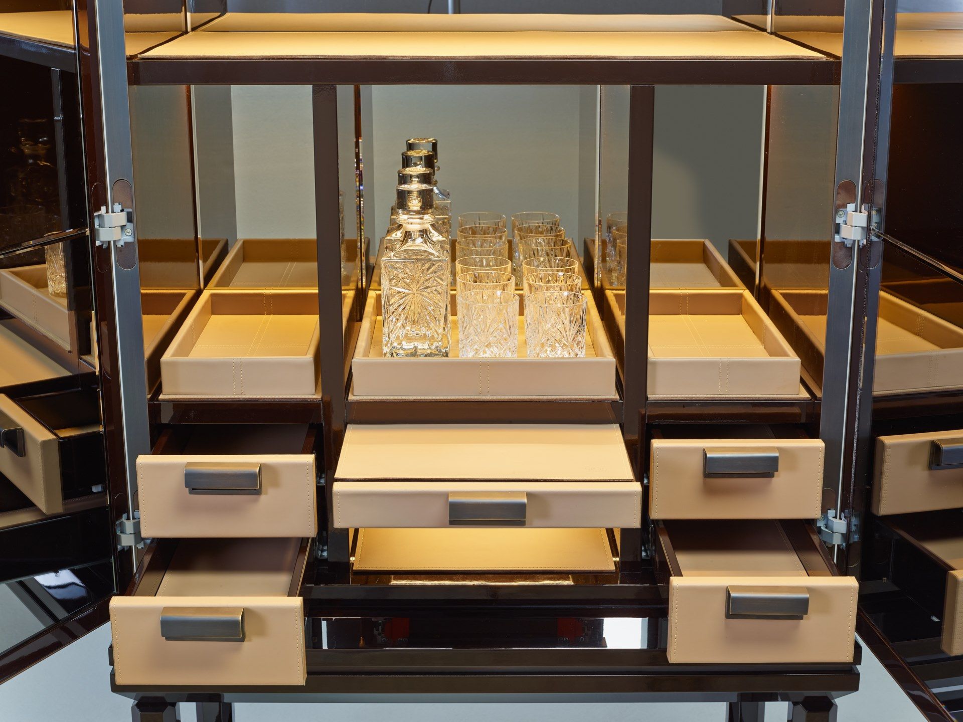 Деревянный и стеклянный барный шкаф со встроенным освещением Sicis Ledoux ARCH-00146935 - Вид №10