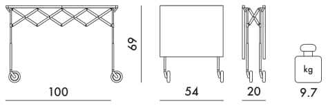 Стальной складной стол с колесами Kartell BATTISTA ARCH-00129819 - Вид №34