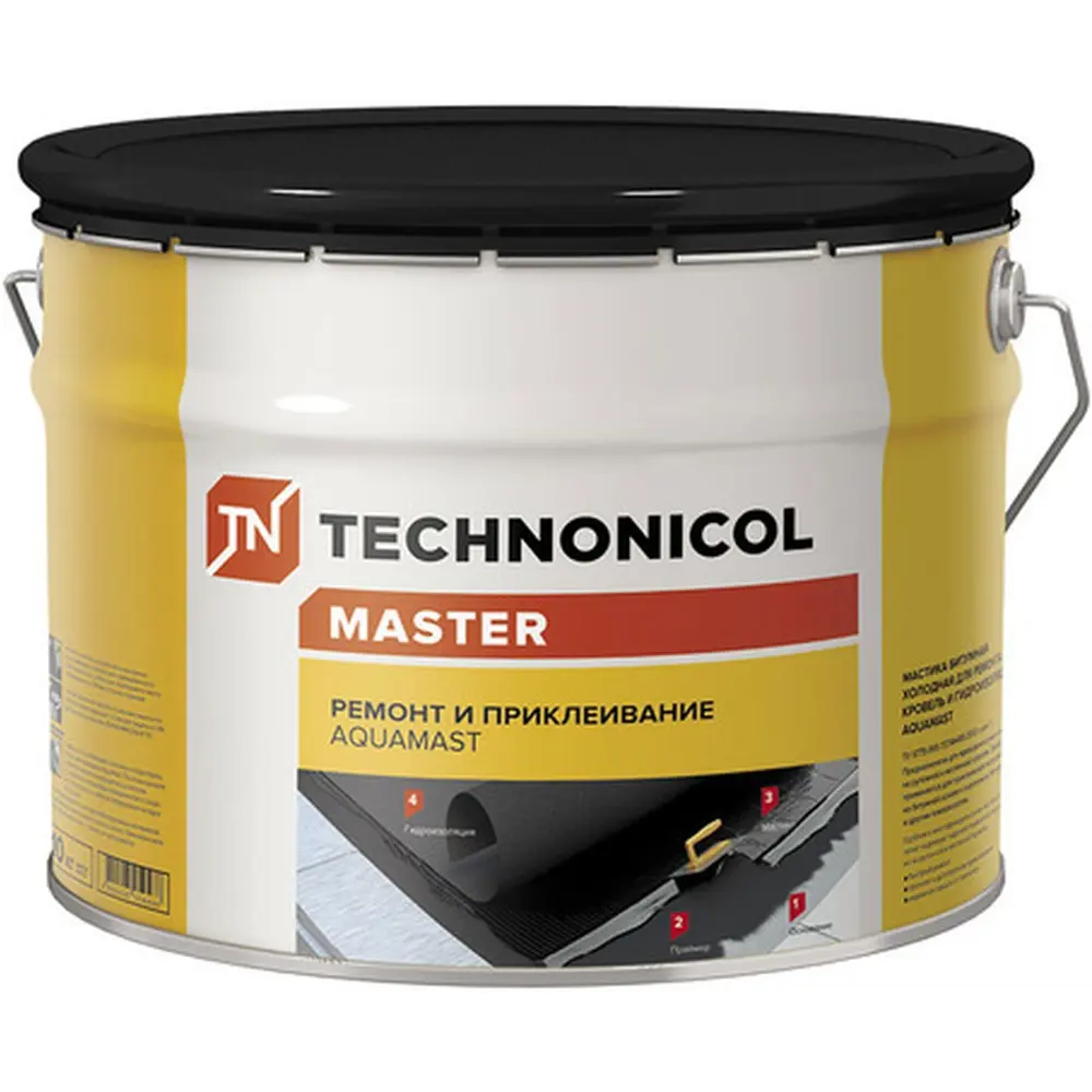 Мастика для ремонта и приклеивания Технониколь AquaMast 10 кг Aquamast ремонт и приклеивание STLM-2007871