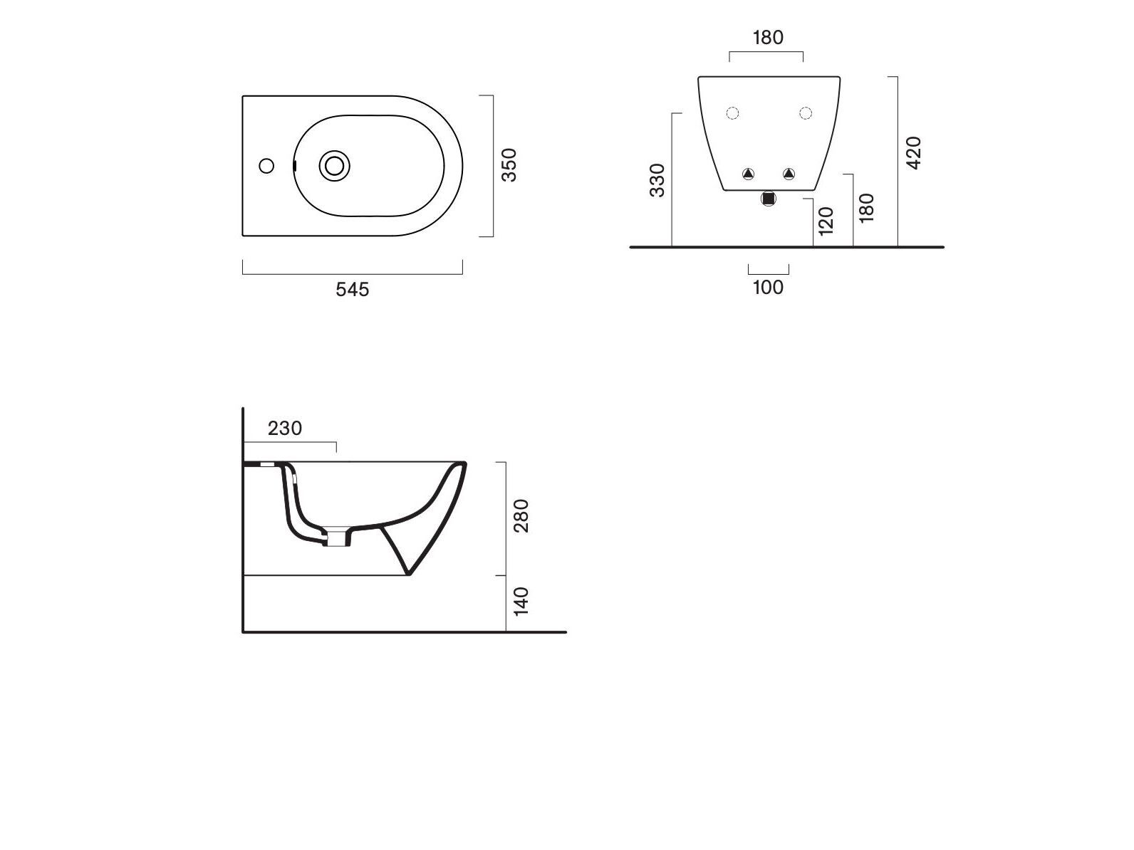 Керамическое биде с переливом CERAMICA CATALANO сфера ARCH-00106106 - Вид №2
