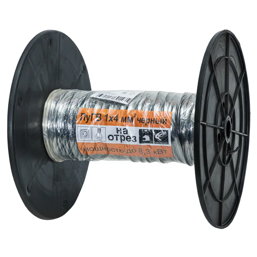 Провод Камкабель ПУГВ 1x4 мм на отрез ГОСТ цвет черный STLM-2047502 - Вид №1
