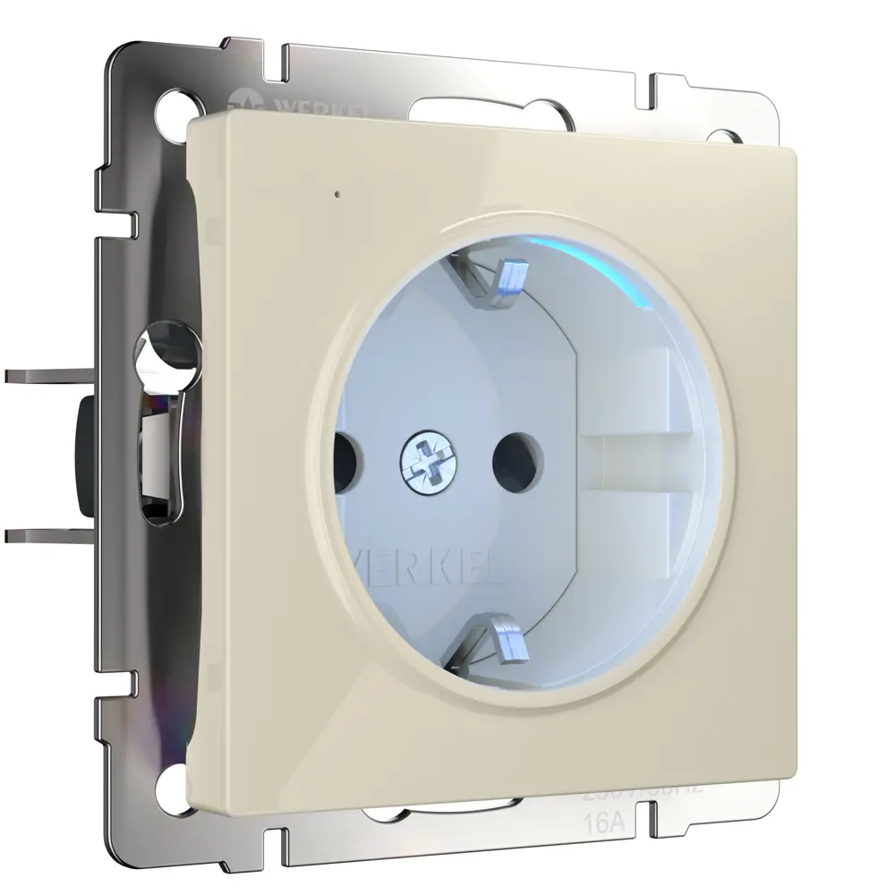 Розетка встраиваемая Werkel с подсветкой цвет слоновая кость STLM-2013831