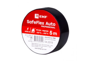 16365104 Изолента ПВХ 15мм, 5м, черный серии SafeFlex Auto plc-iz-sfau-b EKF