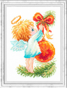 160-001 Ангел Рождества Набор для вышивания Чудесная Игла 10 х 15 см Чудесная игла