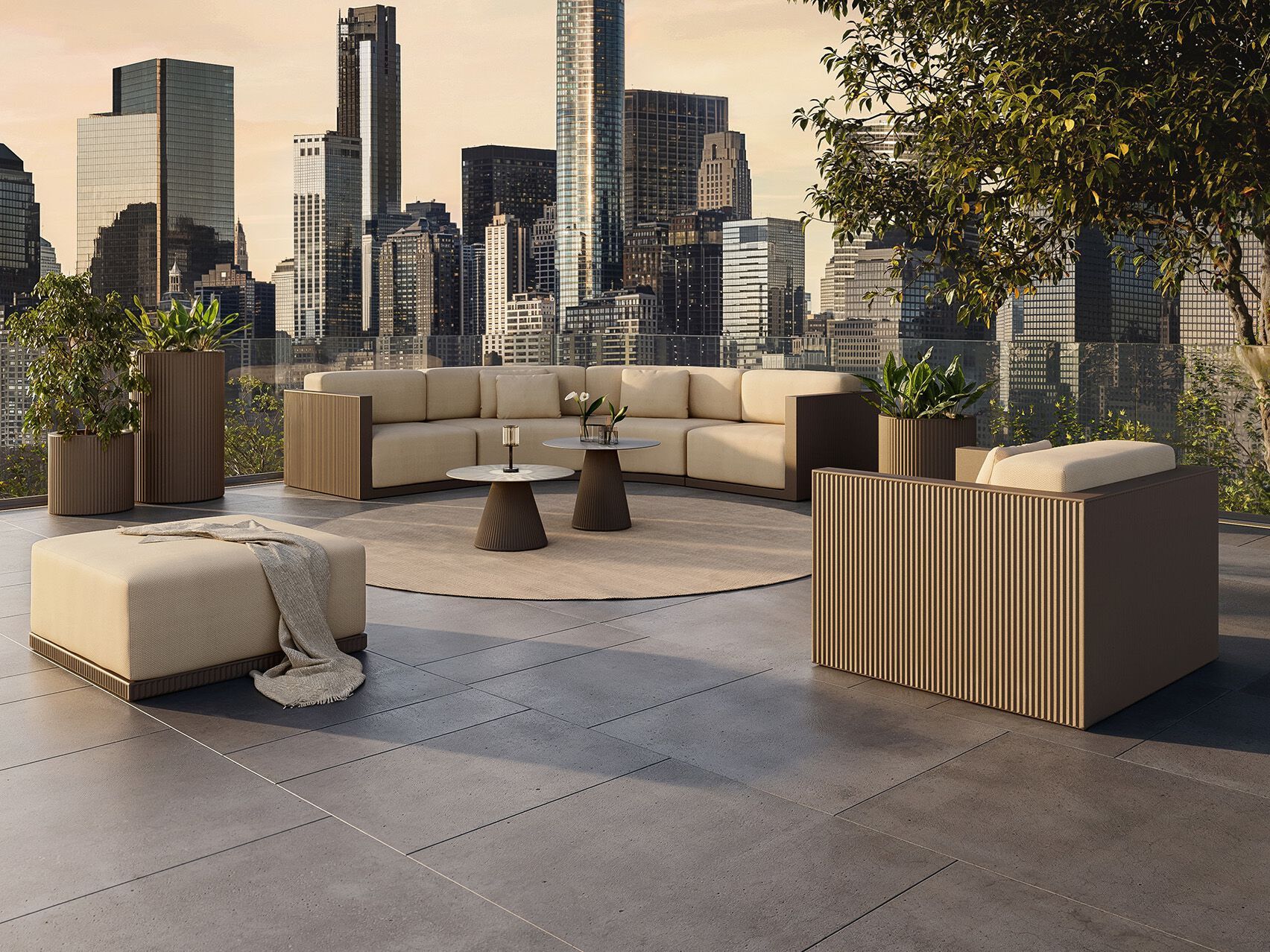 Модульный тканевый садовый диван с полуостровом Vondom ARCH-00146621 - Вид №2