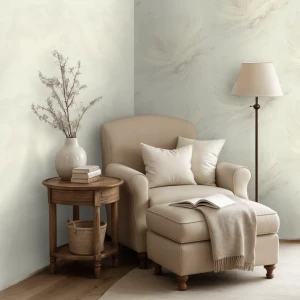 Флизелиновые обои Euro Decor Flora белые рельефные 1.06 м 89437894