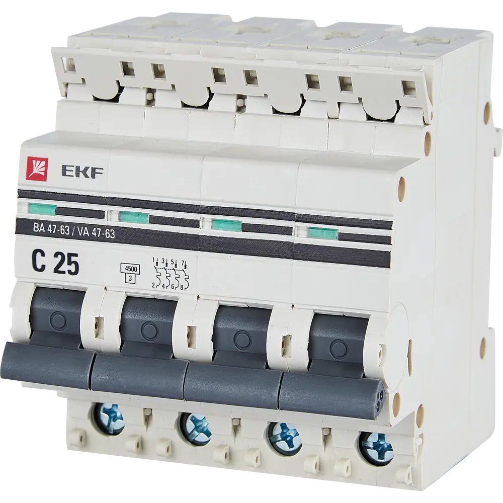 Автоматический выключатель EKF ВА47-63 4P C25 A 4.5 кА STLM-2035840