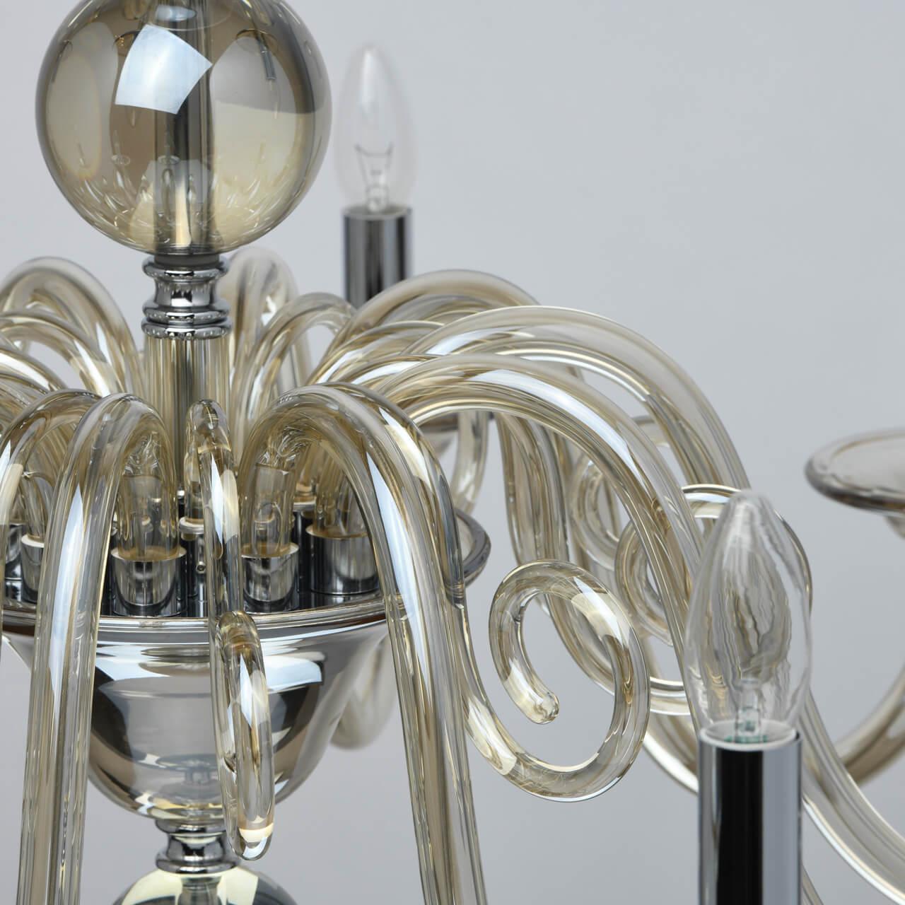 Подвесная люстра MW-Light Элла 483012710 MW-LIGHT ДИЗАЙНЕРСКИЕ, ЭЛЛА 187312 Бежевый  - Вид №2