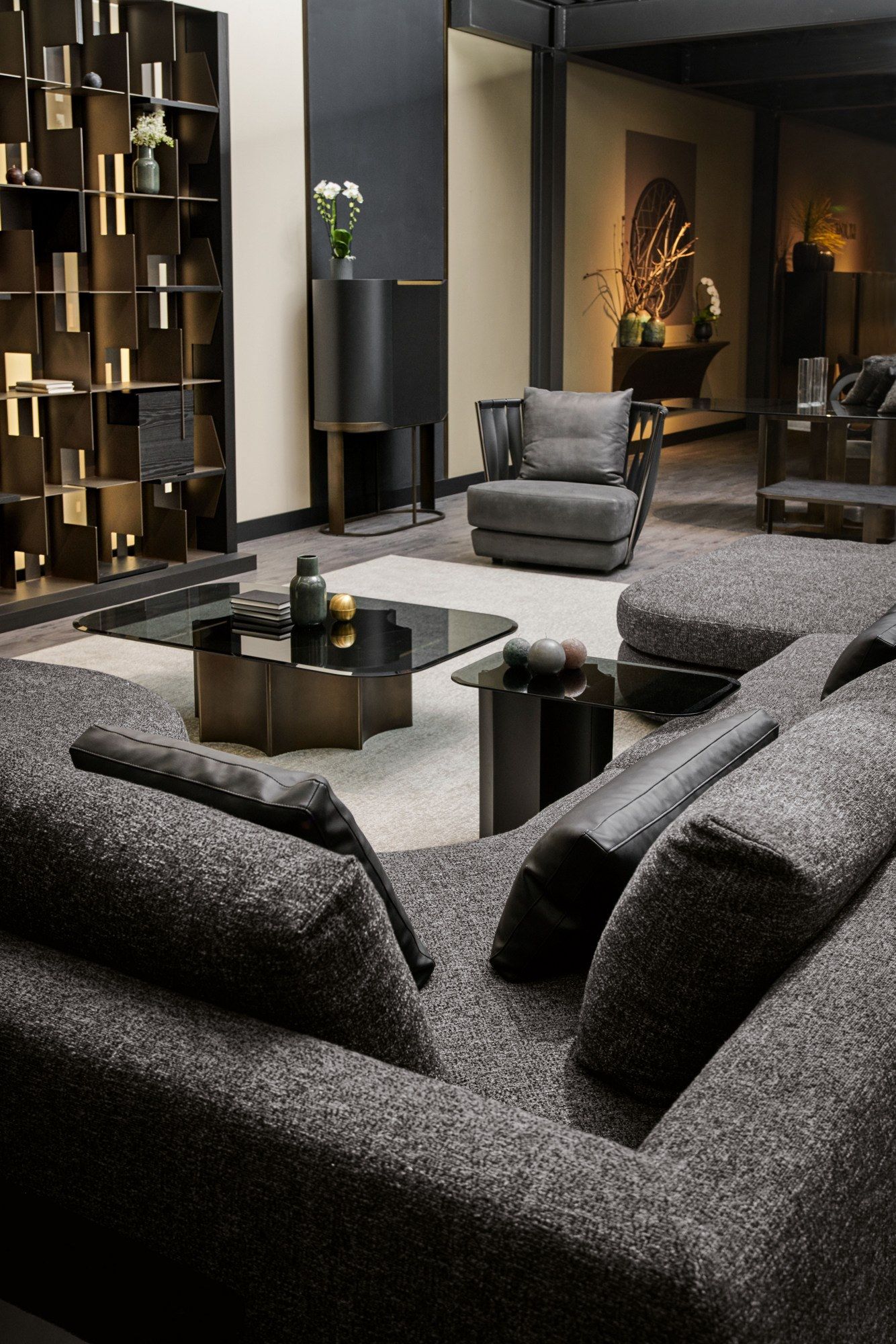 Прямоугольный низкий стол из стали и стекла Cantori FLORIO ARCH-00125336 - Вид №3