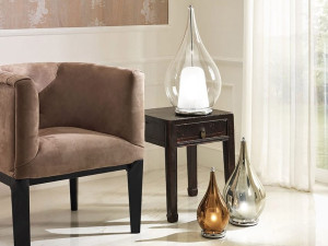 Металлическая настольная лампа из боросиликатного стекла