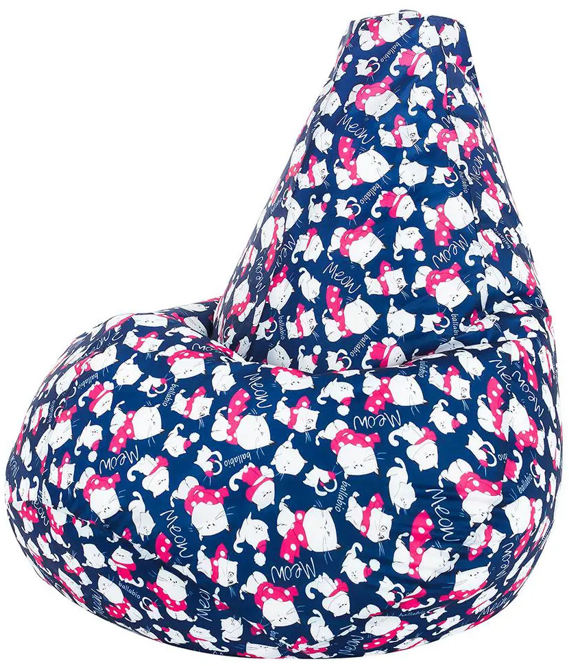 90668091 Мягкое кресло-мешок Mypuff b_638 XXXL Стандарт, большой оксфорд, Милые коты STLM-0330819