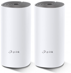 Deco E4(2-pack) Ac1200 whole-home mesh wi-fi system, qualcomm cpu, 867mbps at 5ghz+300mbps at 2.4ghz, 2 10/100mbps ports, 2 internal antennas, mu-mimo TP-Link