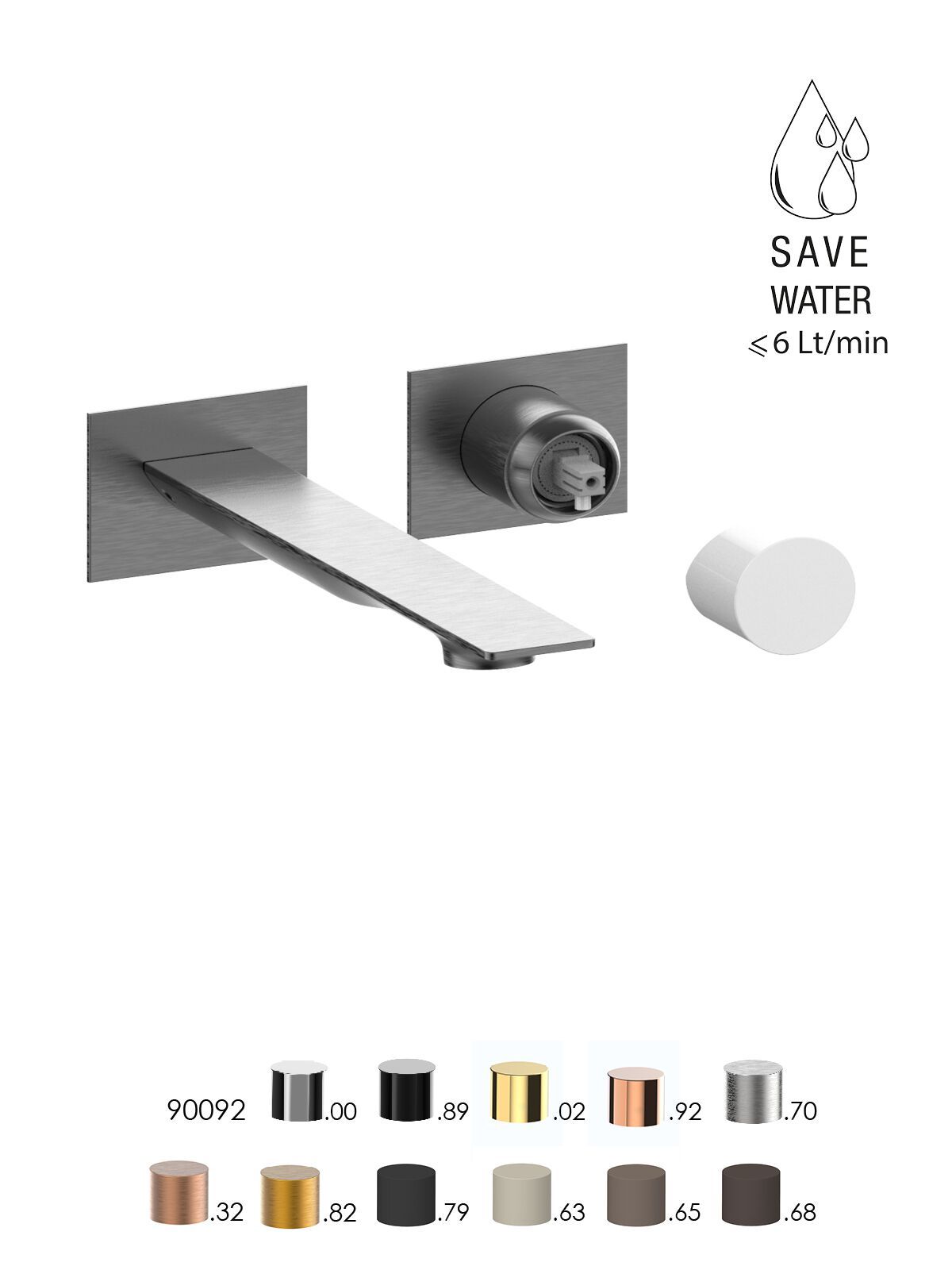 Однорычажный смеситель для раковины с 2 отверстиями и ограничителем расхода Rubinetterie Frattini Narciso S ARCH-00003602 - Вид №3