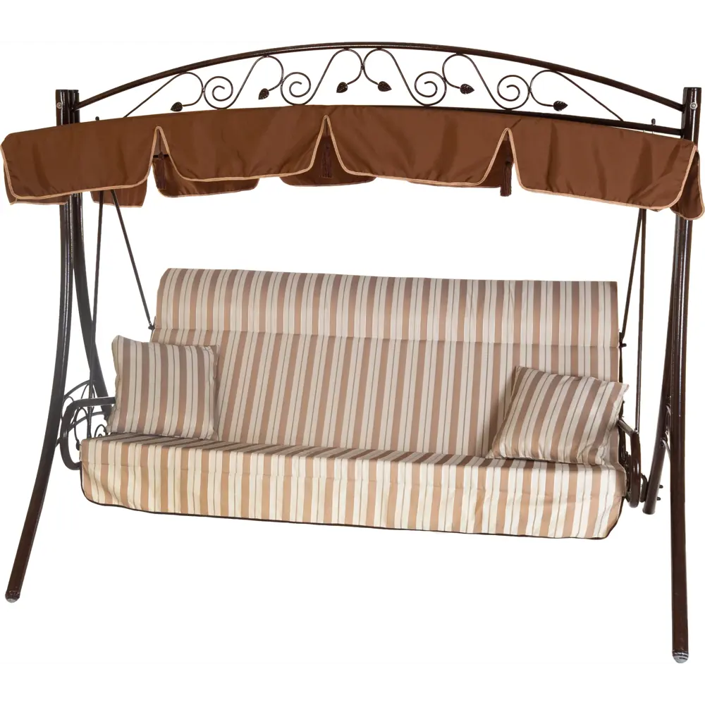 Качели садовые Элит 3-х местные (до 280 кг) темно-коричневый/ бежевый Santreyd STLM-2092554