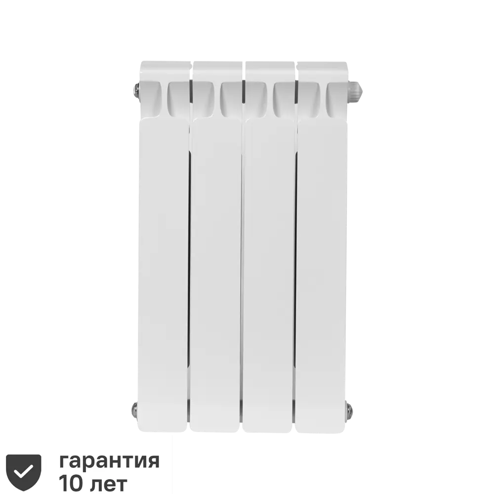Радиатор секционный Rifar Base RB50004НПЛ 500/100 4 секции нижнее левое подключение биметалл белый 82116789 STLM-2137884 В500