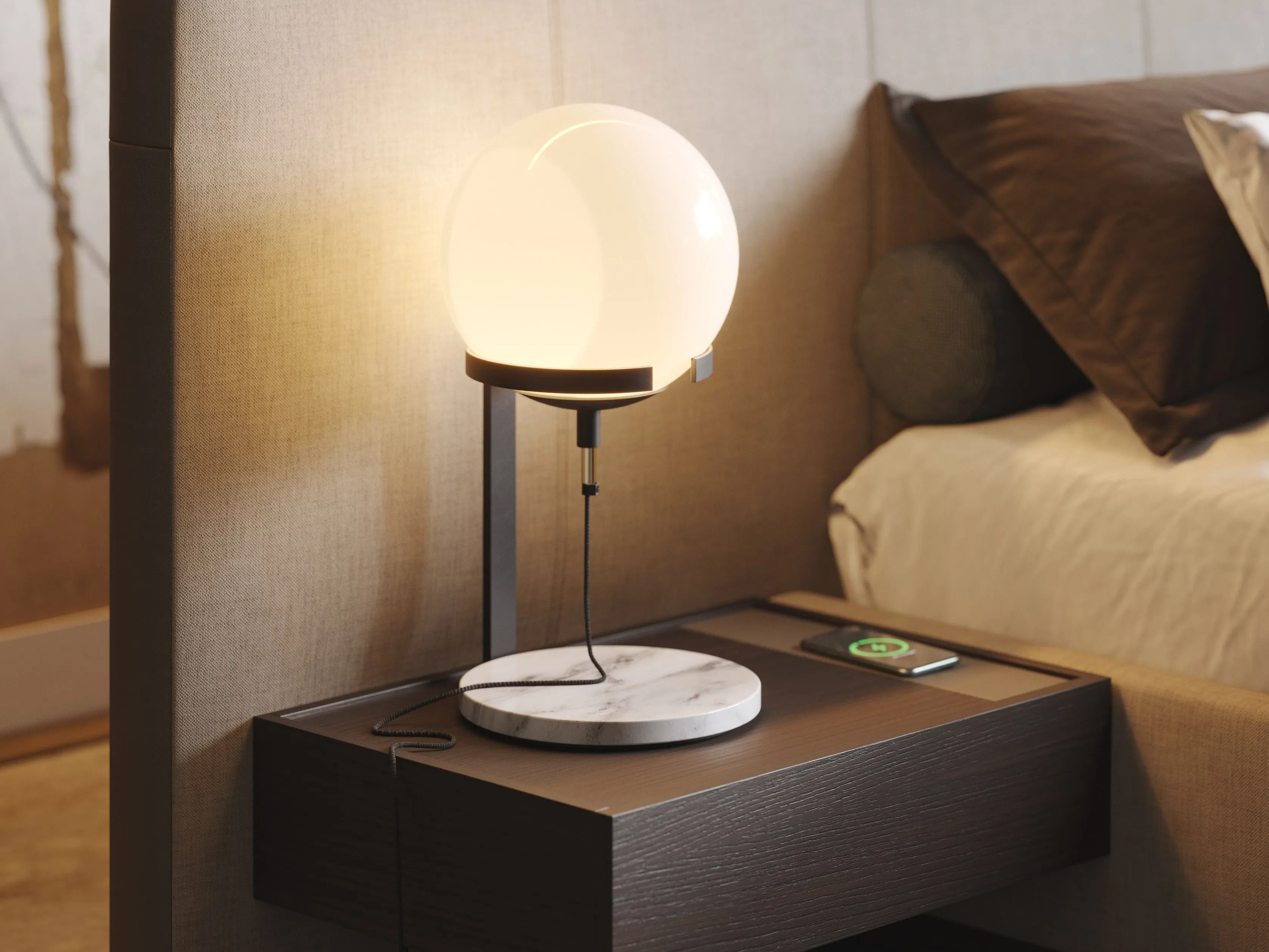 Настольная лампа из нержавеющей стали и стекла Laskasas Clarke ARCH-00125895 - Вид №5