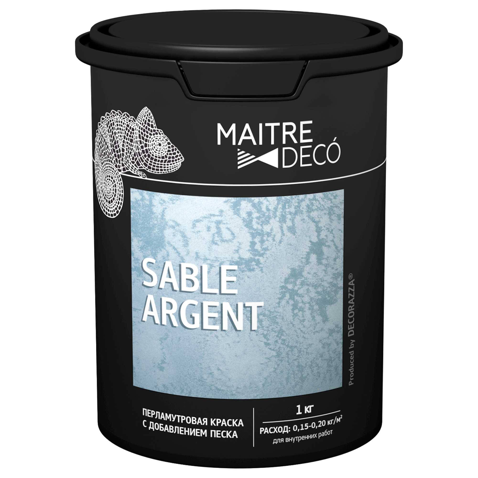 89149799 Краска декоративная Sable Argent 1 кг цвет серебристый STLM-0079130 MAITRE DECO