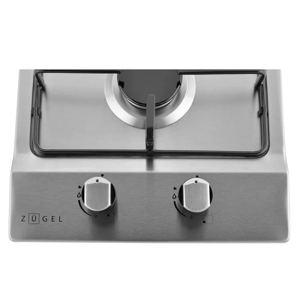 Газовая варочная панель Zugel ZGH293X 29 см 2 конфорки цвет серый STLM-2113796 - Вид №3