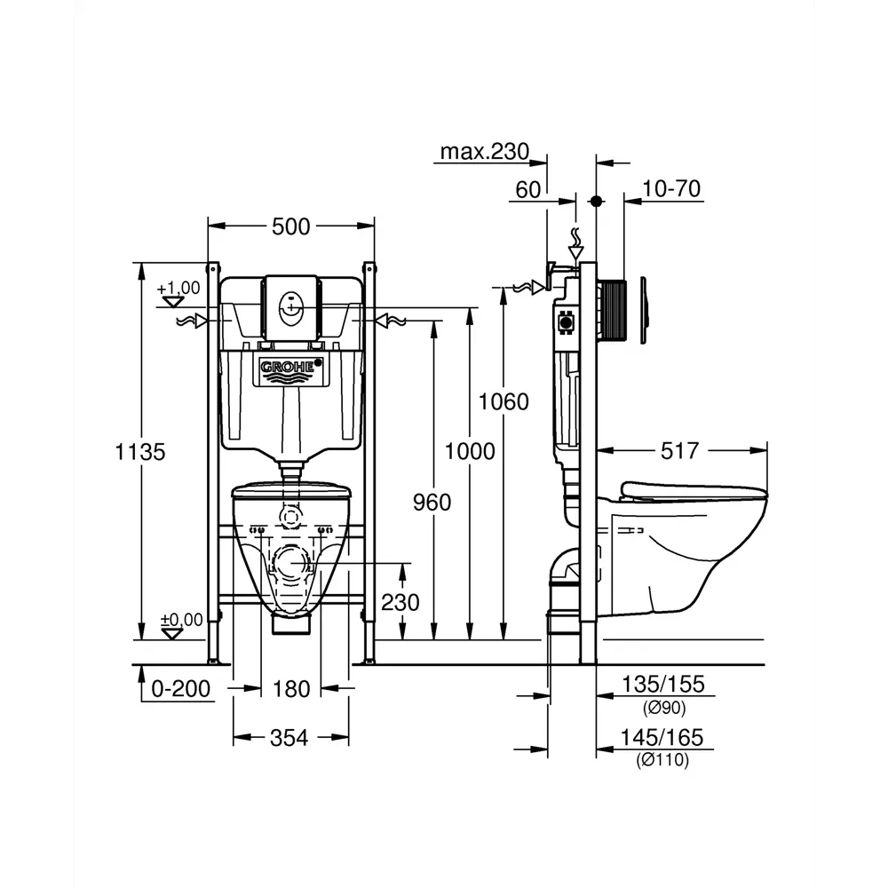 Комплект инсталляция с унитазом Grohe Solido с кнопкой Lecico Perth STLM-2117588 - Вид №5
