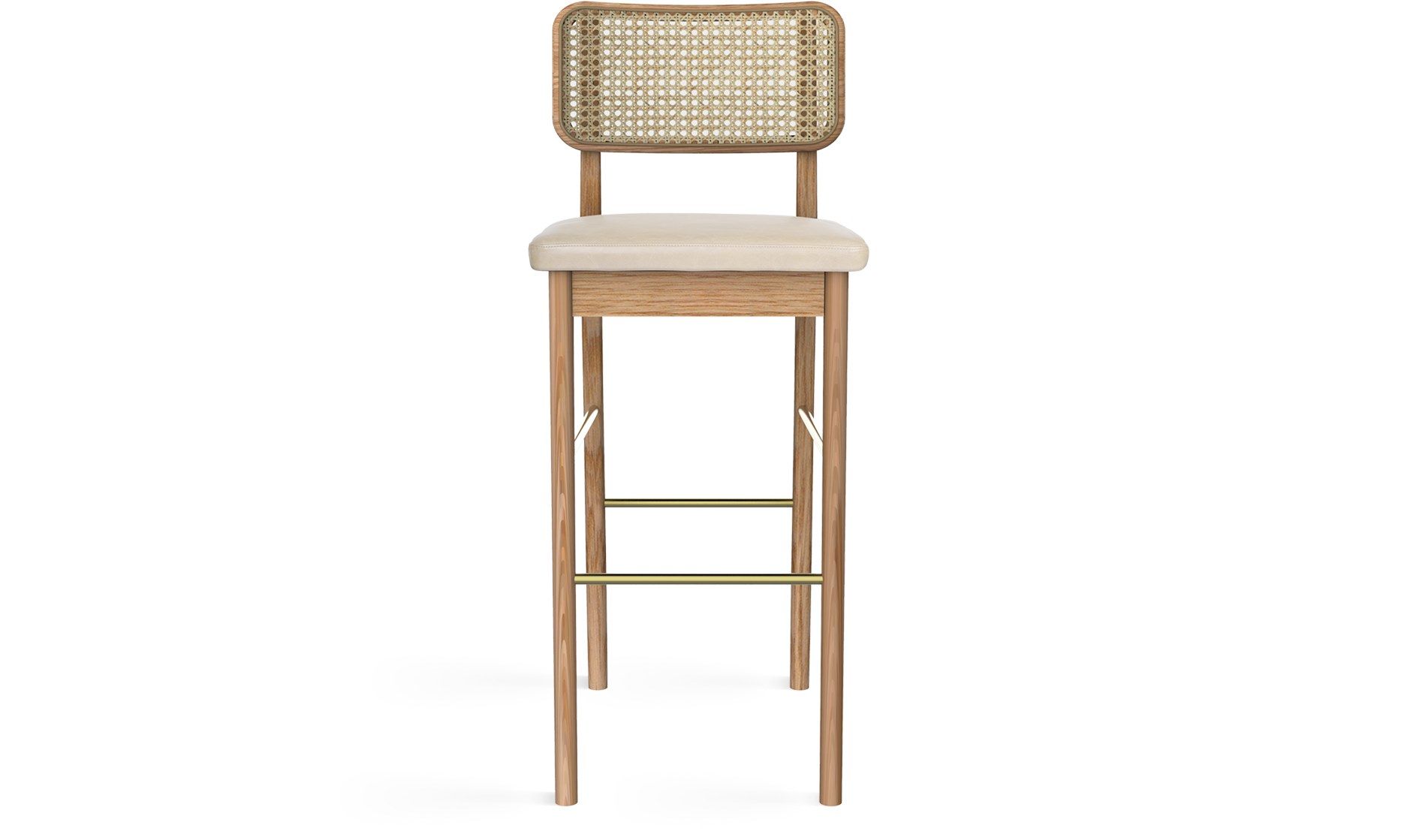 Высокий деревянный табурет со встроенной подушкой и плетеной спинкой RED EDITION плетеная ARCH-00035114 - Вид №16