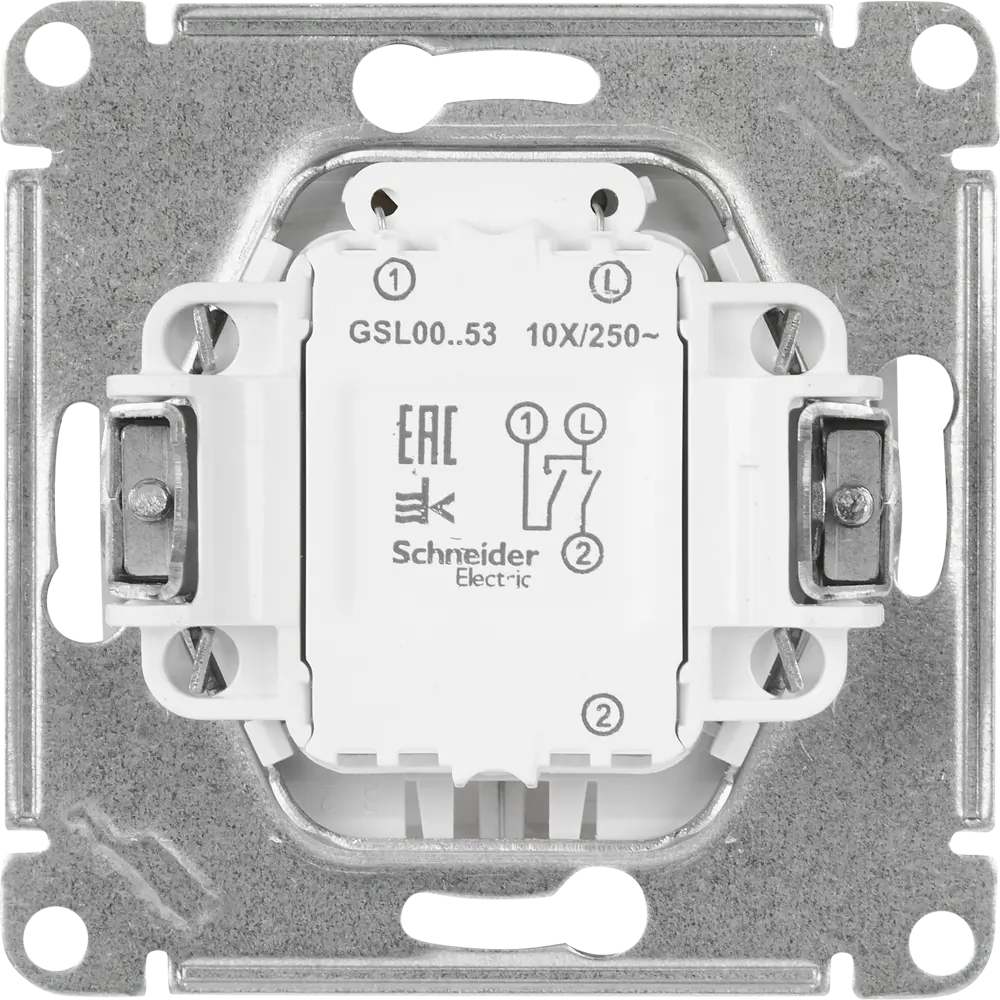 Выключатель проходной встраиваемый Systeme Electric Glossa СХ5А 2 клавиши с подсветкой цвет платиновый STLM-2013189 - Вид №3