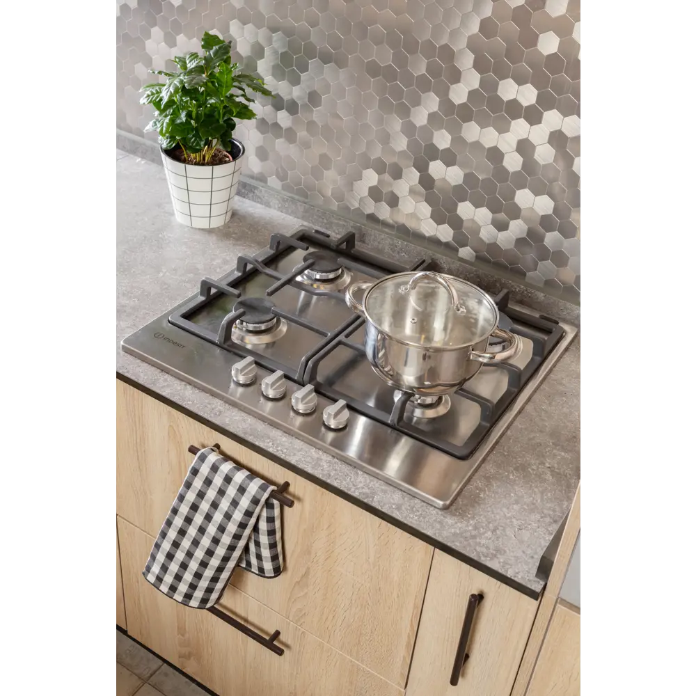 Варочная панель газовая Indesit THP 641 W/IX/I 4 конфорки нержавеющая сталь STLM-2074448 - Вид №6