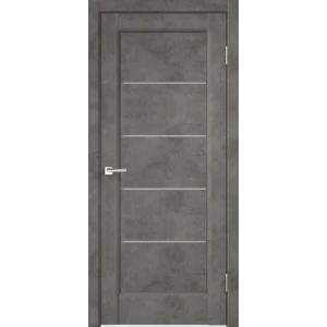 Комплект двери Сохо со стеклом 60x200 см ПВХ цвет лофт тёмный с добором 200 мм