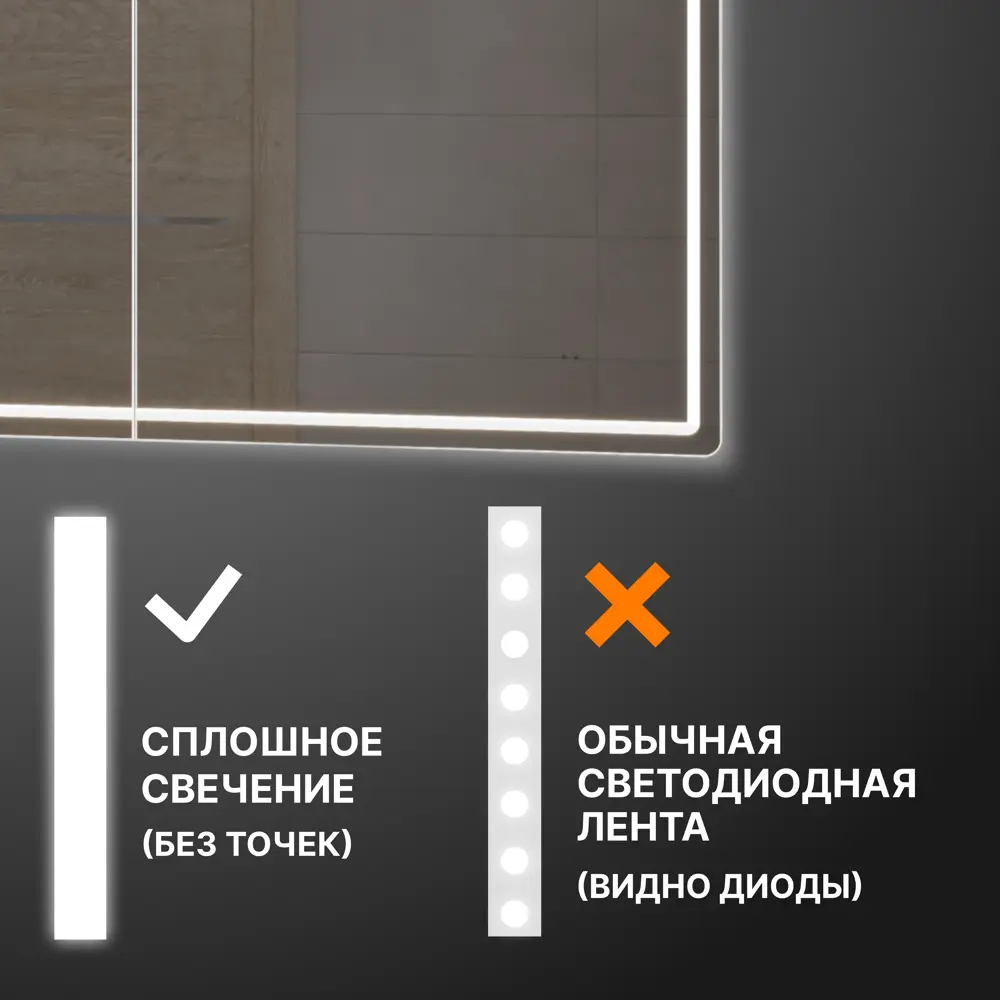 Зеркальный шкаф Vigo Look с подсветкой для ванной 80×80 см 82999525 STLM-0038670 - Вид №2