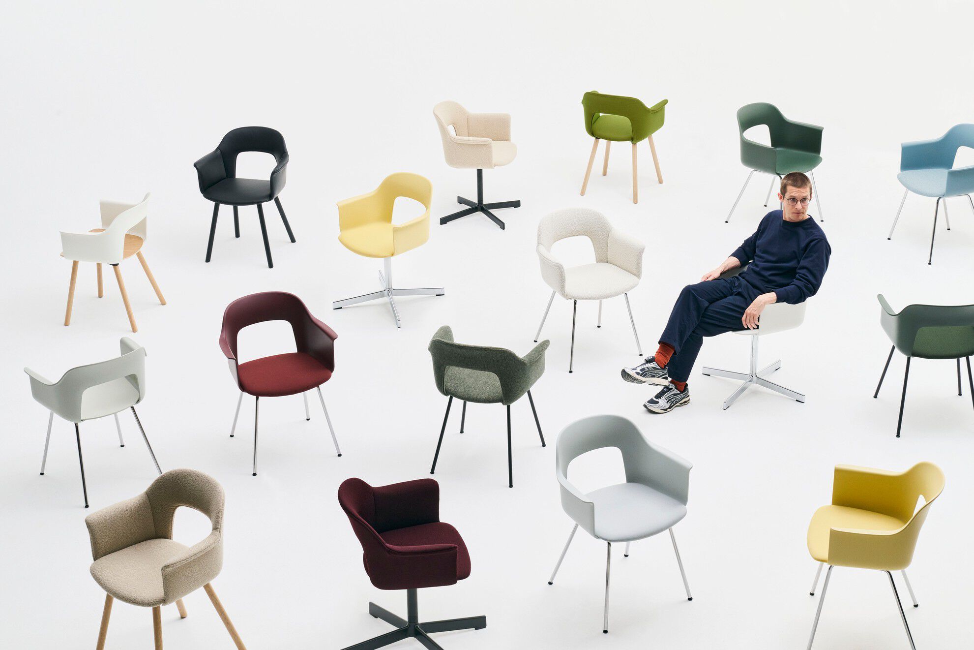 Мягкое кресло с открытой спинкой с подлокотниками Hay макет ARCH-00068393 - Вид №14