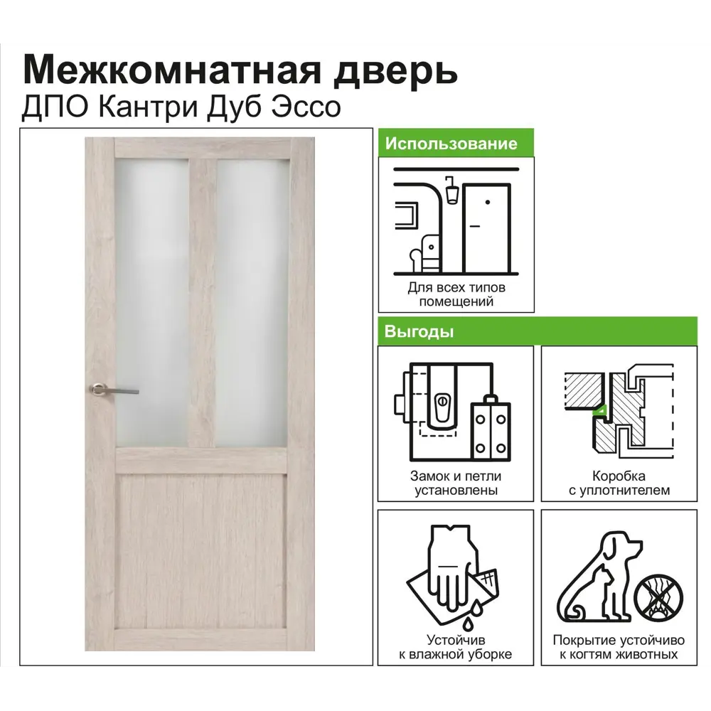Дверь межкомнатная остеклённая Кантри 80x200 см, ПВХ, цвет дуб эссо, с фурнитурой 82248243 STLM-2147161 МАРИО РИОЛИ  - Вид №7