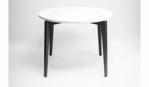 Обеденный стол круглый белый с черными ножками 100 см Circus Compact TORY SUN CIRCUS COMPACT 338618 Белый