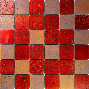 Декоративная мозаика GRD-3-5-305x305 30.5x30.5см травертин цвет красный SKALINI Gerold