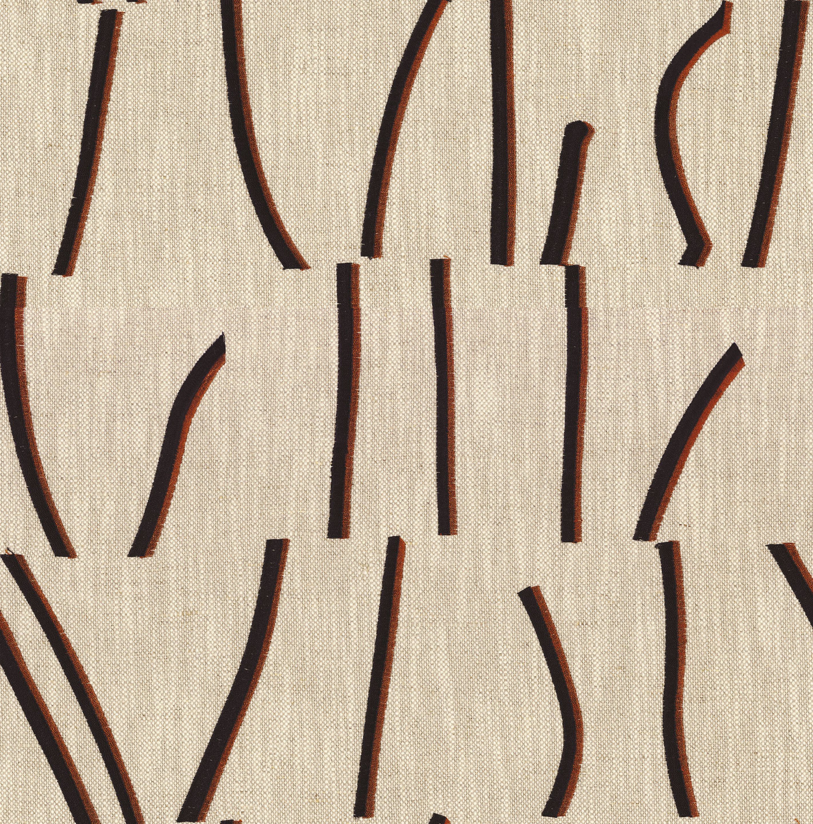 Вышитая ткань с графическим рисунком Casamance Linefolia ARCH-00102688 - Вид №4