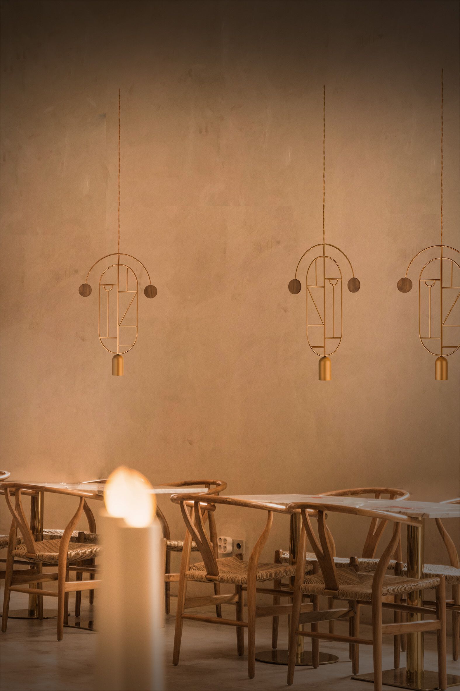 Металлический светодиодный подвесной светильник с регулируемой яркостью NOMON WOODEN DOTS ARCH-00069833 - Вид №6