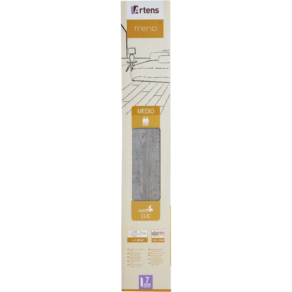 ПВХ плитка «Trend Grey» 4/0.15 мм 1.39 м² ARTENS STLM-2207142 - Вид №6
