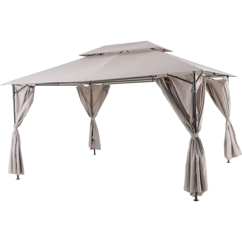 Павильон садовый Naterial Oxis 3x4 м тёмно-серый STLM-2051013