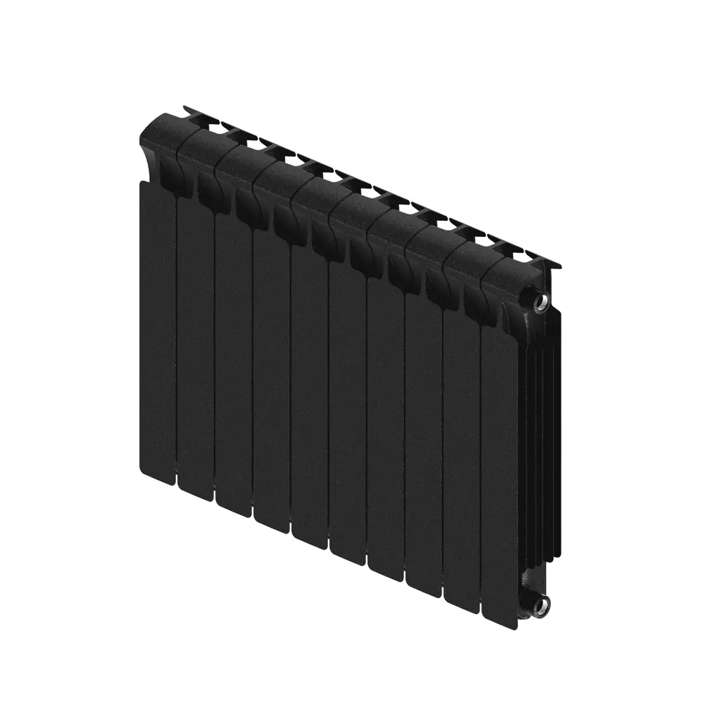 Радиатор секционный Rifar Monolit M50010RAL9005 500/100 10 секций боковое подключение биметалл черный 82560798 STLM-2185936 - Вид №1
