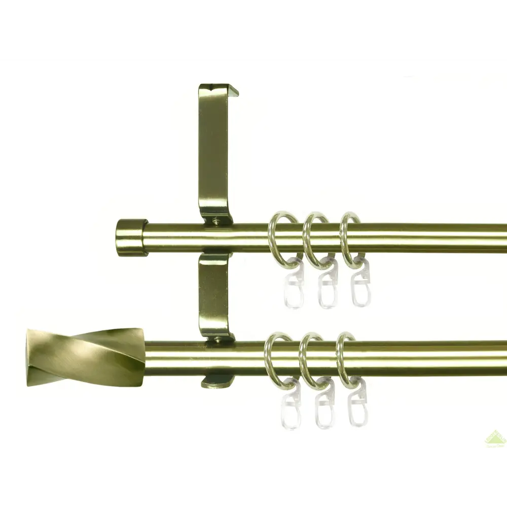 Карниз двухрядный Inspire раздвижной Вихрь 160-300 см цвет латунь STLM-2042215
