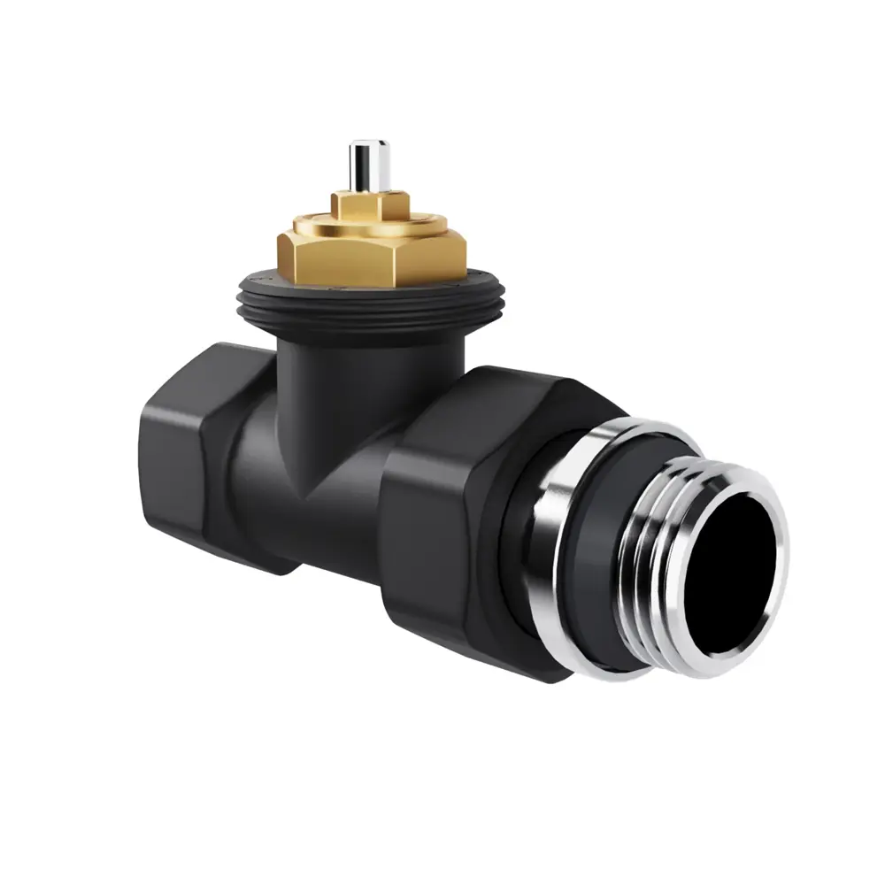 Термостатический комплект для радиатора прямой Royal Thermo Design 1/2" латунь цвет черный STLM-2039278 - Вид №2