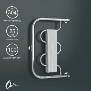 91234750 Полотенцесушитель водяной е-образный Onix Country turn right 40x60 см 3/4" нержавеющая сталь цвет хром STLM-1537482