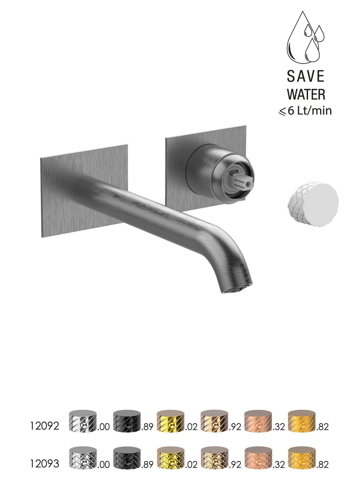 Настенный смеситель для раковины без слива с ограничителем расхода Rubinetterie Frattini Pepe XLS ARCH-00093332 - Вид №11