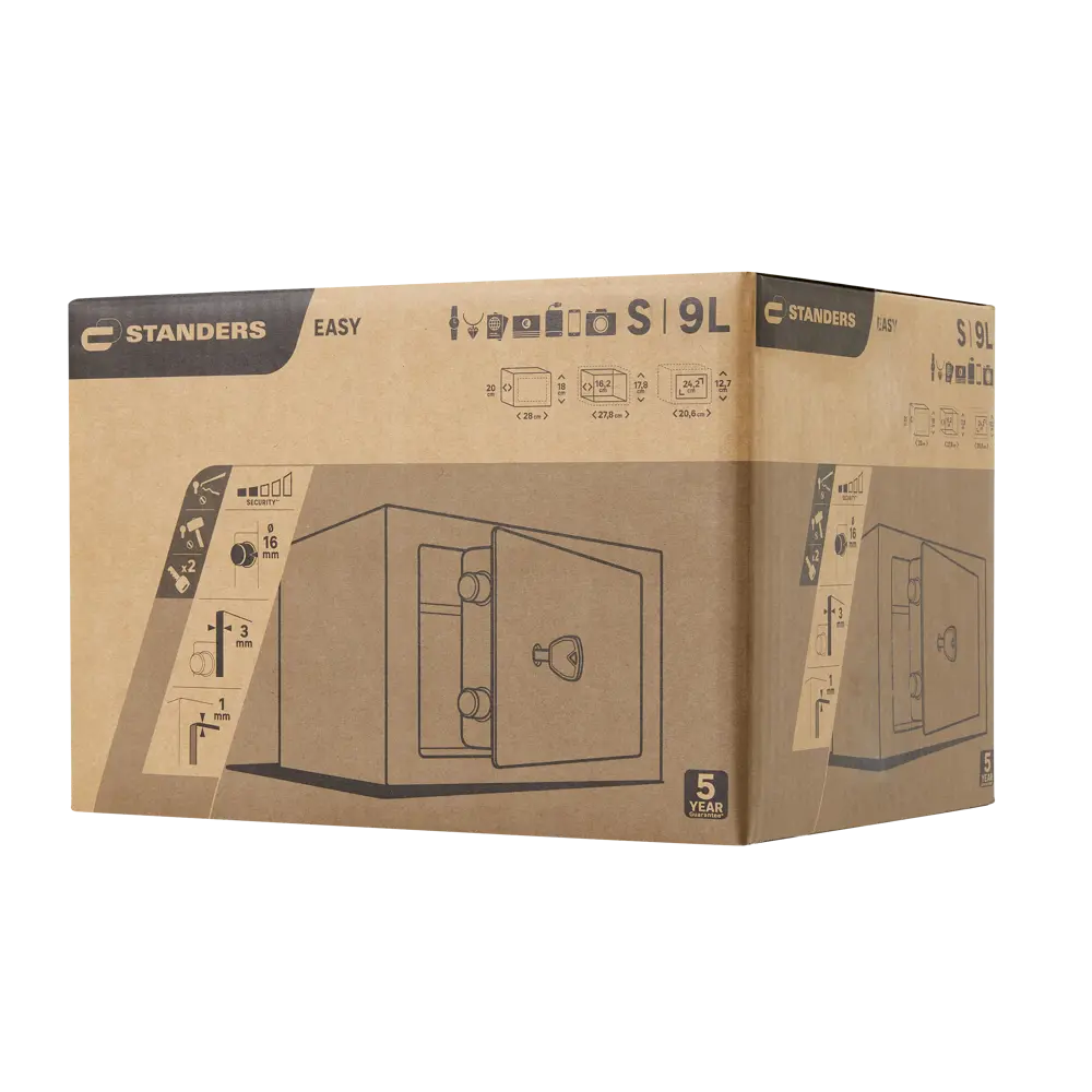 Сейф Standers 9/10 л с ключевым замком 28x18x20 см сталь STLM-2195224 - Вид №5