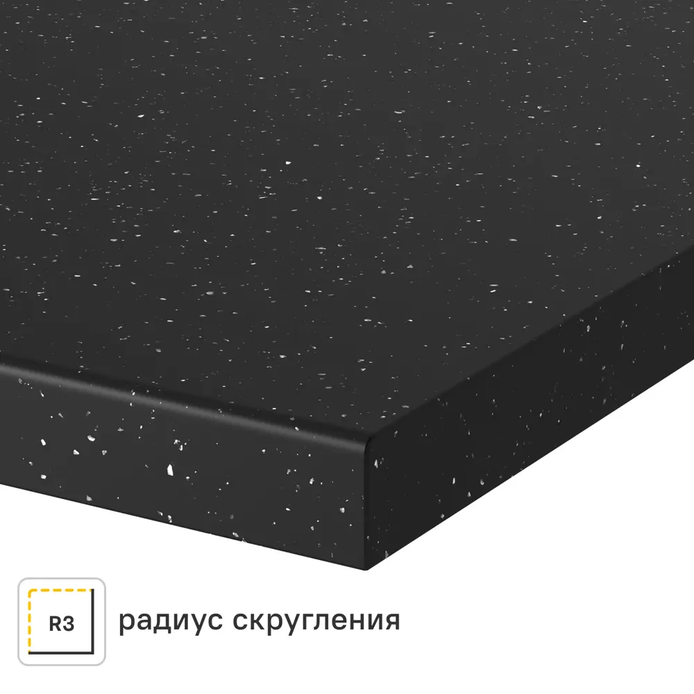 Столешница Найт 240x60x2 см искусственный камень цвет чёрный 83729633 STLM-2089685 Santreyd
