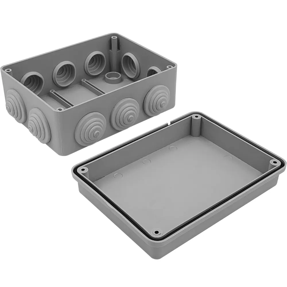 Распределительная коробка открытая LEXMAN D 150x110x70 мм 10 вводов IP55 цвет серый STLM-2211194 - Вид №3