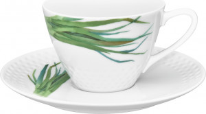10613966 Noritake Чашка чайная с блюдцем Noritake "Овощной букет.Зелёный лук" 210мл Фарфор
