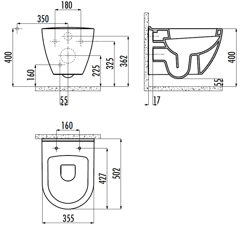 Комплект инсталляция с унитазом Creavit Terra TP325-11CB00E-0000, с микролифтом, клавиша цвет хром STLM-2158332 - Вид №6
