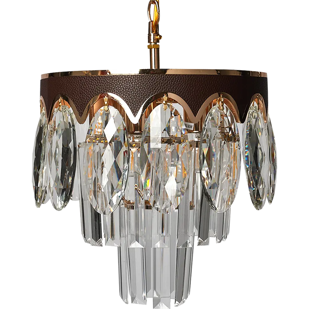 Люстра каскадная хрустальная подвесная Wink Адель E1917/3, 3 лампы, 9 м², цвет золотистый STLM-2067853 - Вид №3