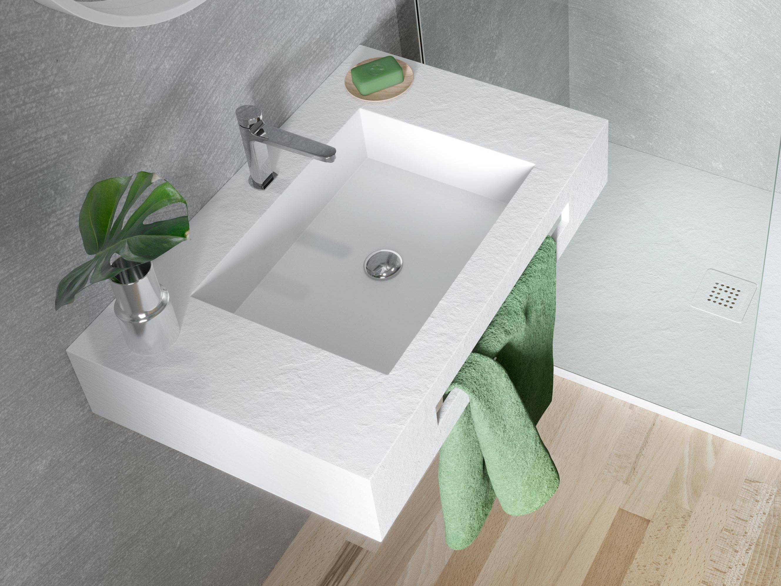 Прямоугольная раковина из Акрона© с держателем для полотенец Acquabella ARCH-00104130