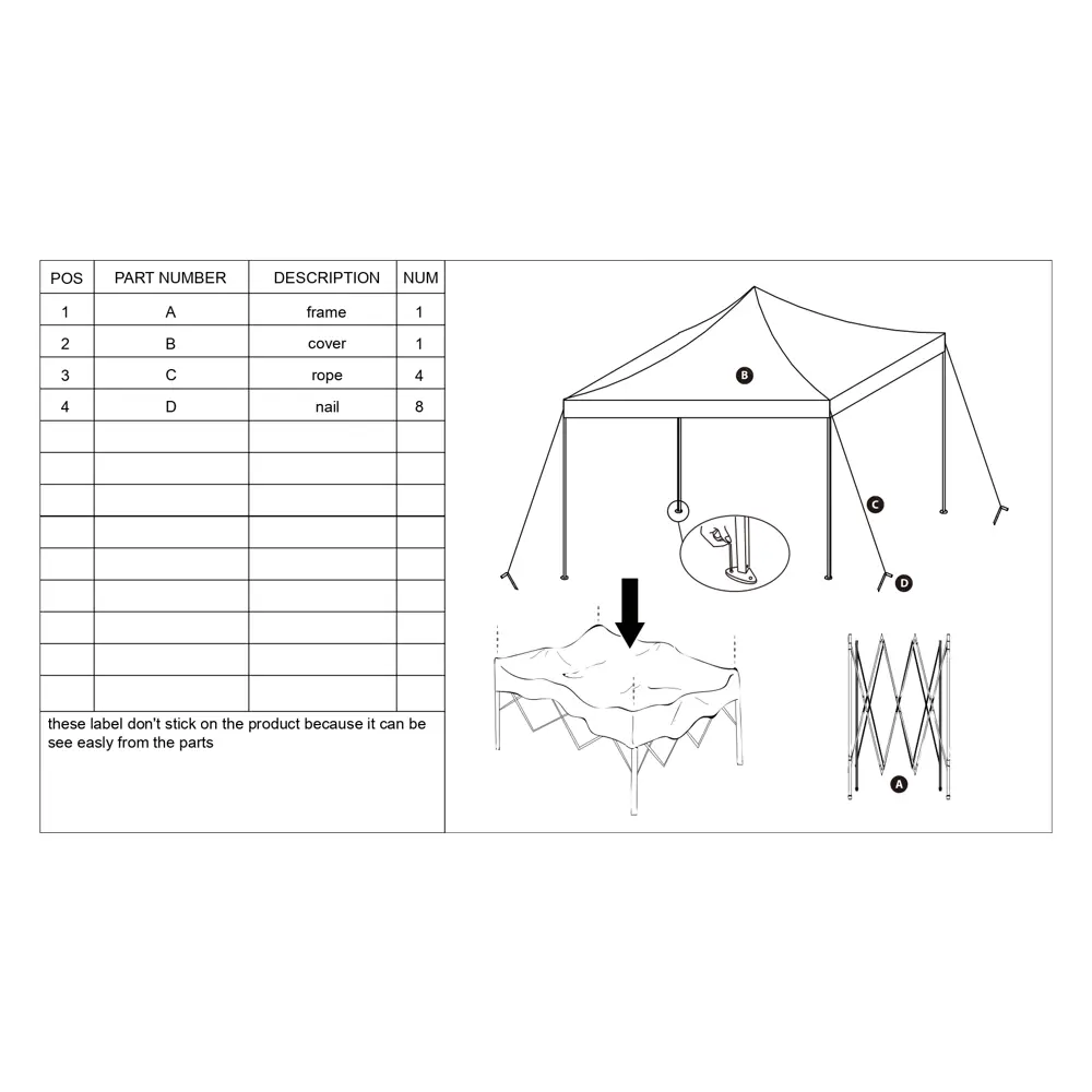 Тент Naterial Bora Easy 295x205x295 см белый STLM-2179617 - Вид №13