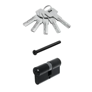 91504540 Цилиндровый механизм личинка Vettore ZN M70 Z MBP (35x35) 5 ключей (Чёрный Матовый) для врезного замка входных и межкомн STLM-1384324